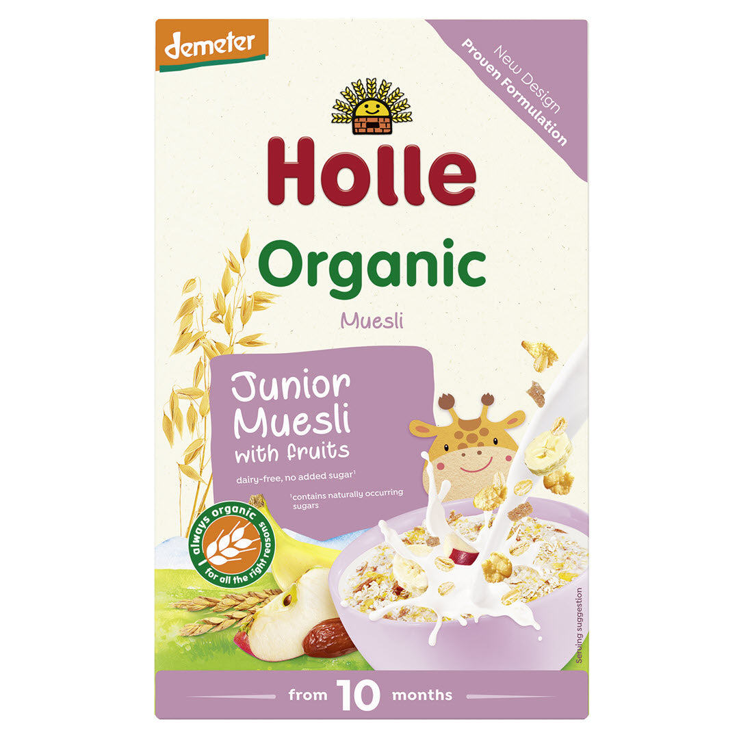 Muesli orgánico junior multigrano con fruta para bebé Holle Baby Food - Biobebé