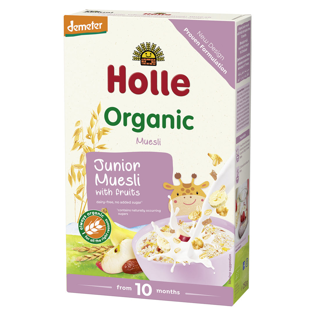 Muesli orgánico junior multigrano con fruta para bebé Holle Baby Food - Biobebé