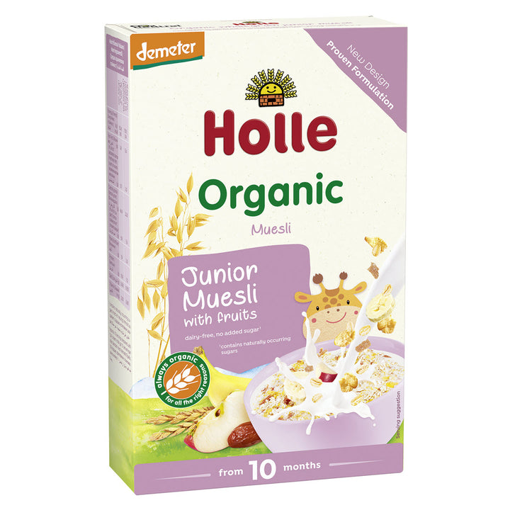 Muesli orgánico junior multigrano con fruta para bebé Holle Baby Food - Biobebé